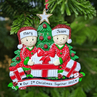 Personalised Couple Christmas Tree Decoration First Christmas Together 1st Xmas as Mr & Mrs in New Home 2021 Bauble