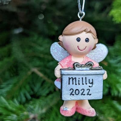 Personalised Pink Fairy Christmas Tree Decoration