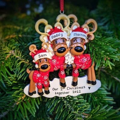 Personalised Reindeer Family of 3