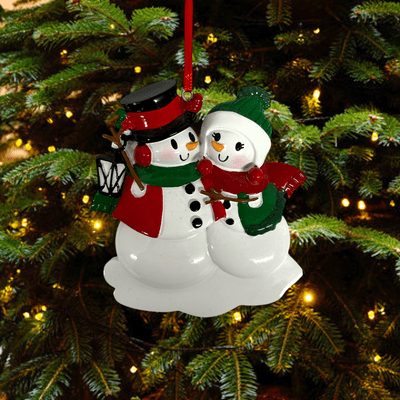 Personalised Snowman Couple Christmas Tree Decoration