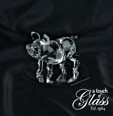 Pig Clear Glass Figurine