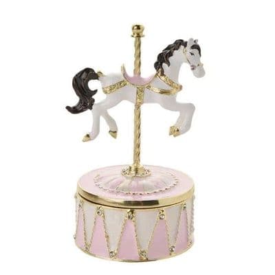 Pink Musical Carousel Treasured Trinket