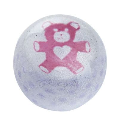Precious Moments - Pink Teddy Paperweight - Caithness Glass