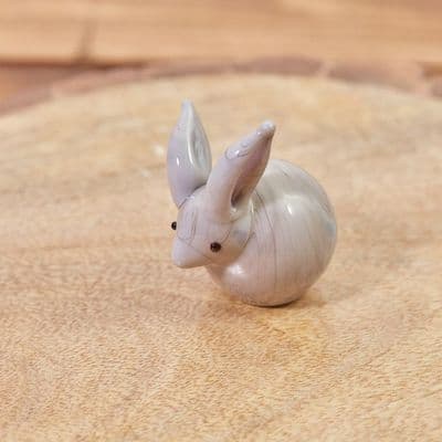 Rabbit Grey Glass Figurine