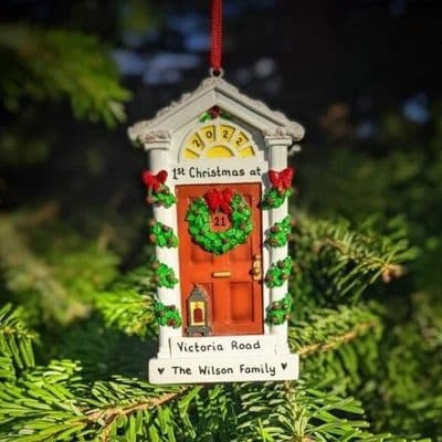 Red Front Door Personalised Christmas Decoration