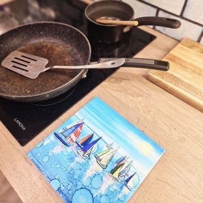 Regatta Square Ceramic Trivet By Jo Crafts