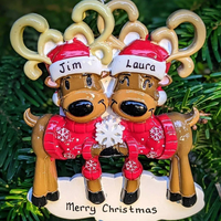 Reindeer Couple - Personalised 2022 Design - Mr & Mrs 1st Christmas Together Christmas Tree Keepsake