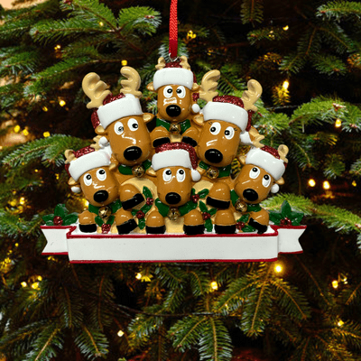 Reindeer Family of 6 - Personalised Christmas Decoration