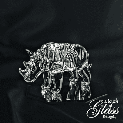 Rhinoceros Clear Glass Figurine