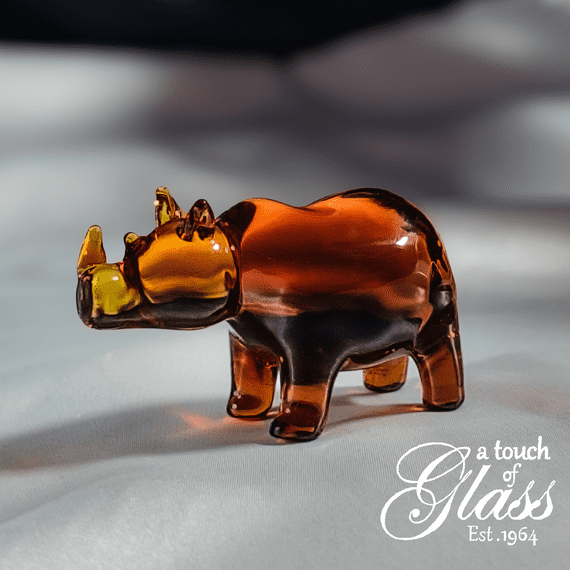 Rhinoceros Glass Figurine