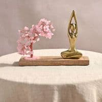 Rose Quartz Gemstone Tree Yoga Ornament - Serenity
