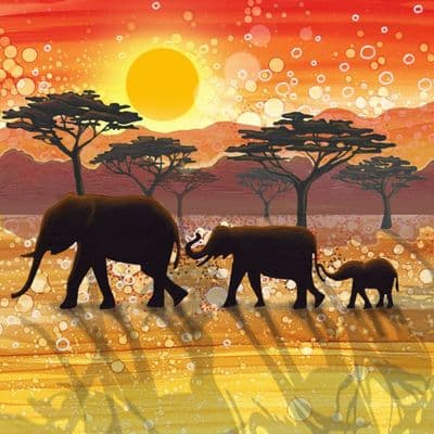 Savannah Silhouette Elephant Ceramic Coaster By Jo Crafts