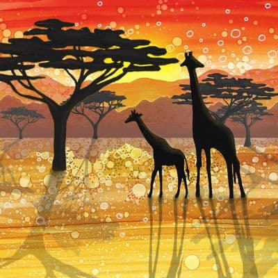 Savannah Silhouette Giraffe Ceramic Coaster By Jo Crafts