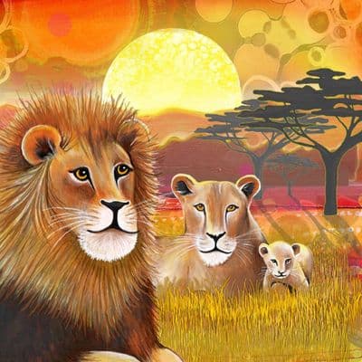 Savannah Sunset Lion Ceramic Coaster By Jo Crafts