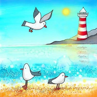 Seagull Lighthouse Ceramic Trivet By Jo Crafts