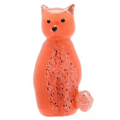 Seated Fox Glass Figurine Objets d'Art