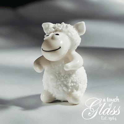 Sheep White Glass Figurine