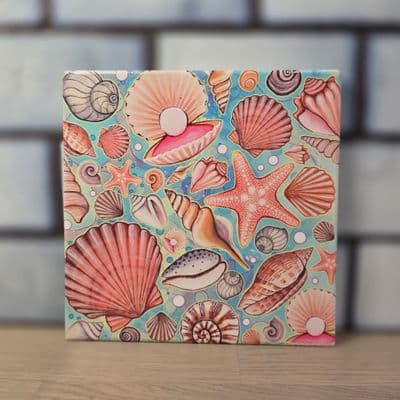Shells Ceramic Trivet By Jo Crafts