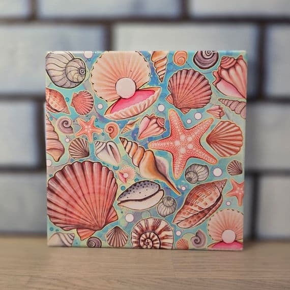 Shells Ceramic Trivet By Jo Crafts