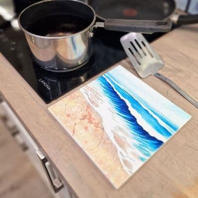 Shore Line Square Ceramic Trivet By Jo Crafts