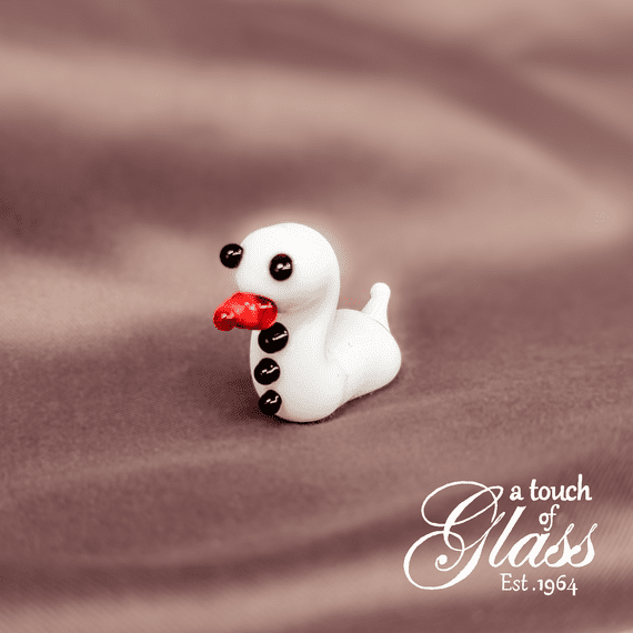 Christmas Special Lucky Duck - Snow Duck - Handmade at A Touch of Glass, Scarborough