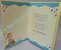 Son 1st Birthday Card Badge Card - Candy Club - Greetings Cards