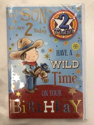 Son 2nd Birthday Card with Badge