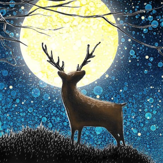 Stargazing Stag Ceramic Coaster By Jo Crafts