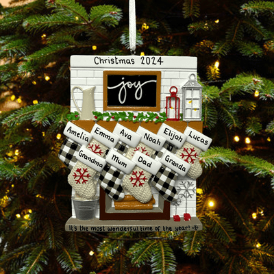 Stockings Family of 10 Personalised Decoration