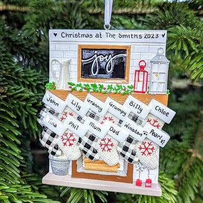 Stockings Family of 12 Personalised Decoration