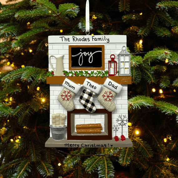 Stockings Family of 3 Personalised Decoration