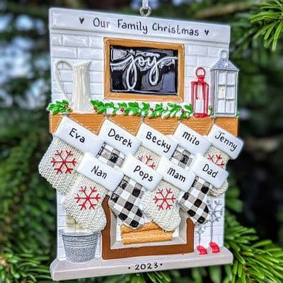 Stockings Family of 7 Personalised Decoration
