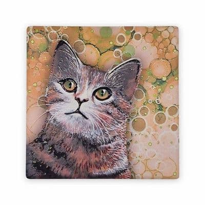 Tabby Cat Ceramic Coaster By Jo Crafts