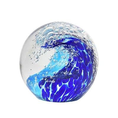 The Wave Glass Paperweight Objets d'Art