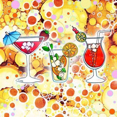 Three Drinks Ceramic Trivet By Jo Crafts