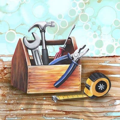 Toolbox Ceramic Coaster By Jo Crafts