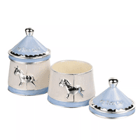 Tooth and Curl Silver Plated Carousel Trinket Box Set