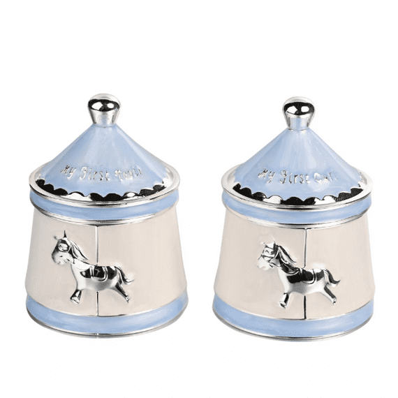 Tooth and Curl Silver Plated Carousel Trinket Box Set