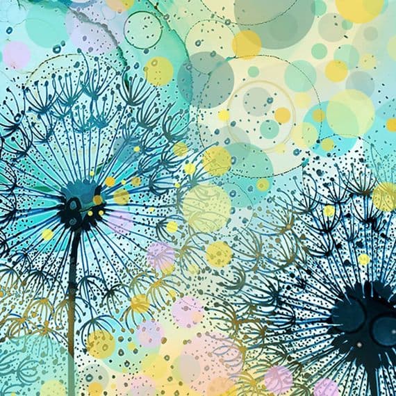 Turquoise Dandelion Ceramic Trivet By Jo Crafts