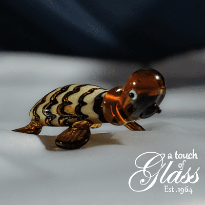 Turtle Brown Glass Figurine