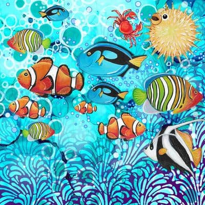 Under The Sea Fish Ceramic Coaster By Jo Crafts