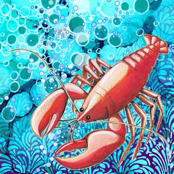 Under The Sea Lobster Ceramic Coaster By Jo Crafts
