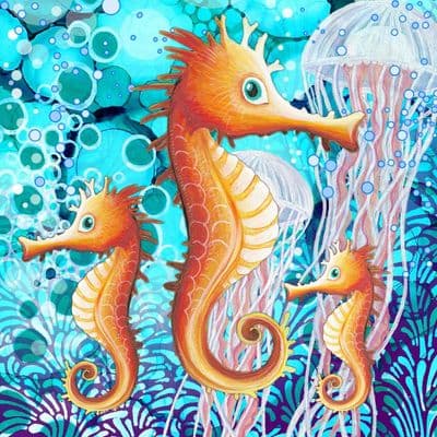 Under The Sea Seahorse Ceramic Coaster By Jo Crafts
