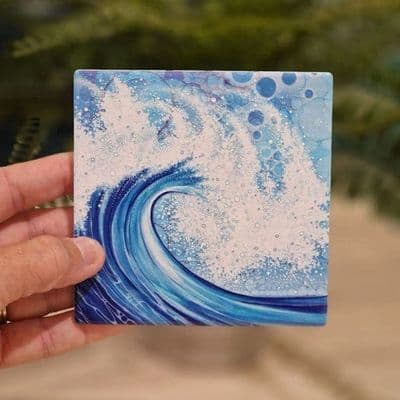 Wave Ceramic Coaster By Jo Crafts
