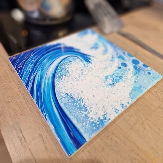 Wave Square Ceramic Trivet By Jo Crafts