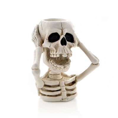 White Skeleton Halloween Tea Light Holder