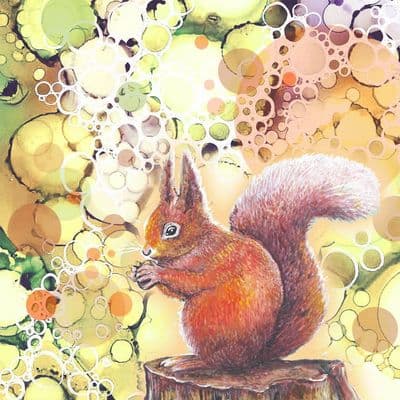 Woodland Wildlife Squirrel Ceramic Coaster By Jo Crafts