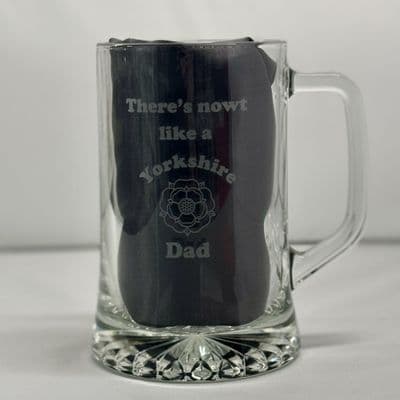 Yorkshire Dad Engraved Glass Tankard