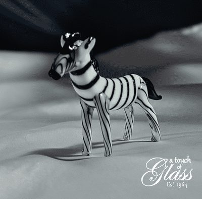 Zebra Glass Figurine