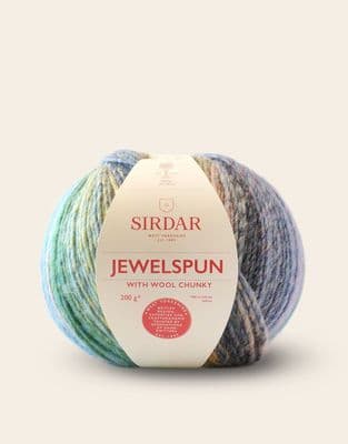 200 Shimmering Sea Glass - SIRDAR JEWELSPUN WITH WOOL CHUNKY, 200G